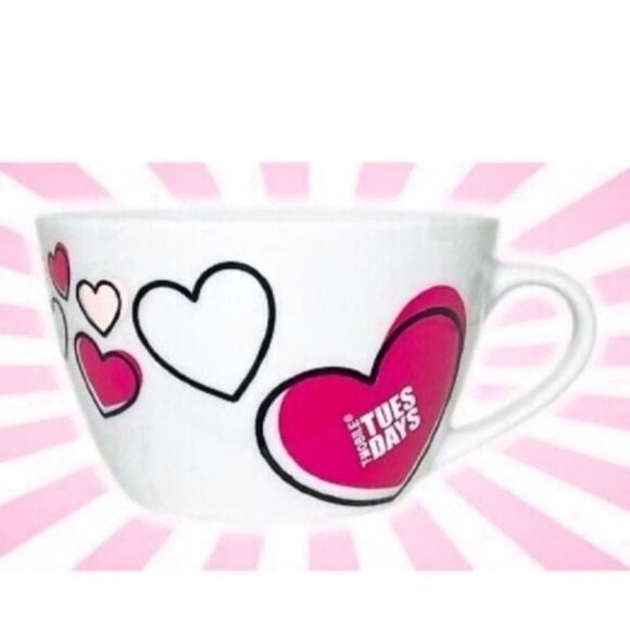 LIMITED EDITION T-Mobile Tuesdays Heart Ceramic Round Mug set of 2 - Picture 9 of 11